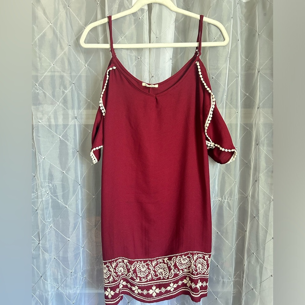 Dark Red Maroon Dress
